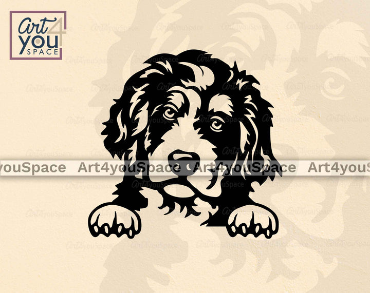 bernedoodle peeking svg