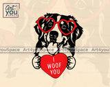 I woof you Bernese dog clipart