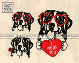 Bernese Mountine Dog St, Valentine's day svg Files