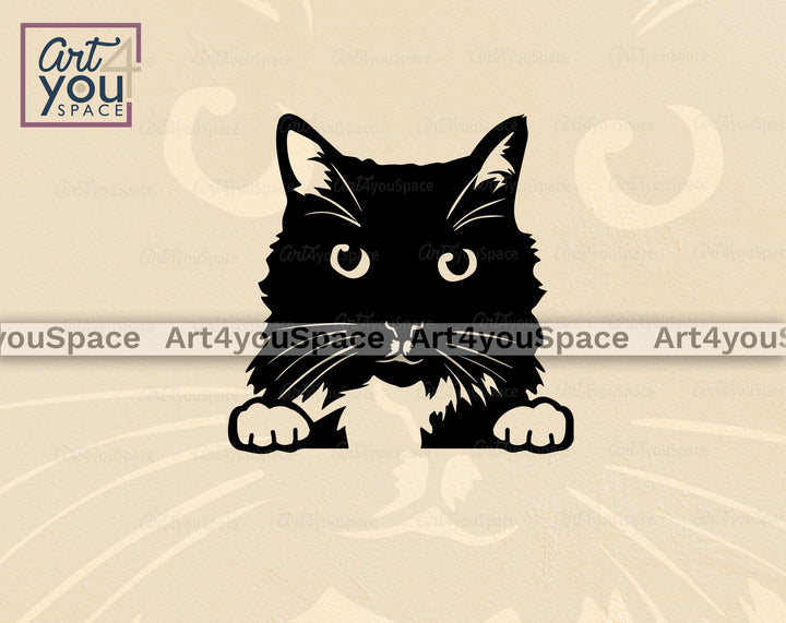 funny black cat svg