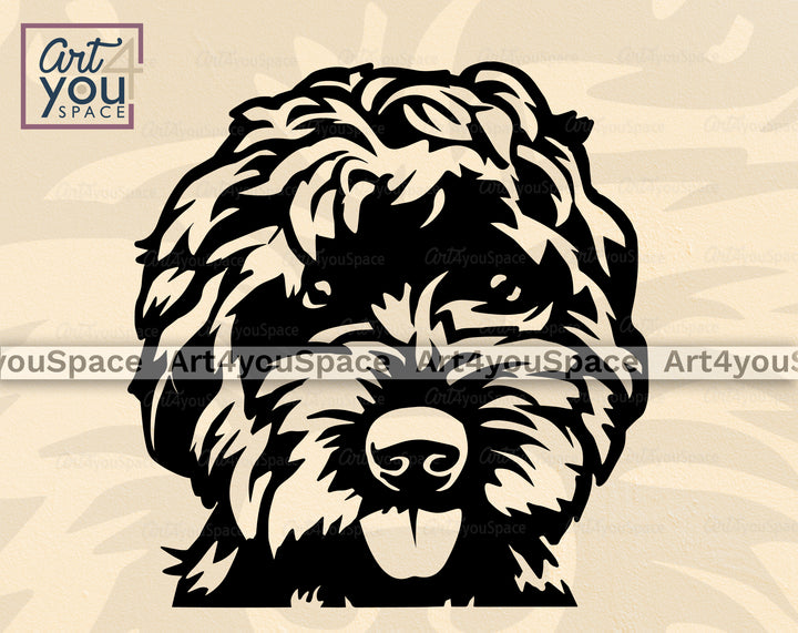 Black Labradoodle Clipart