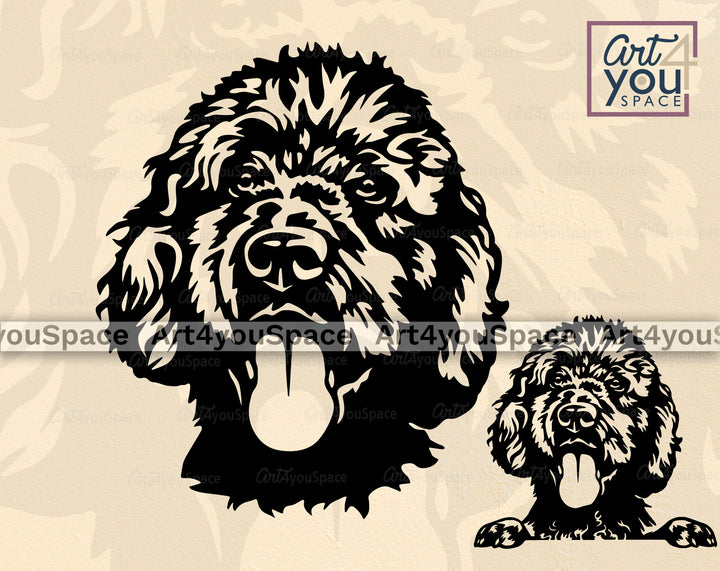 Black Labradoodle SVG