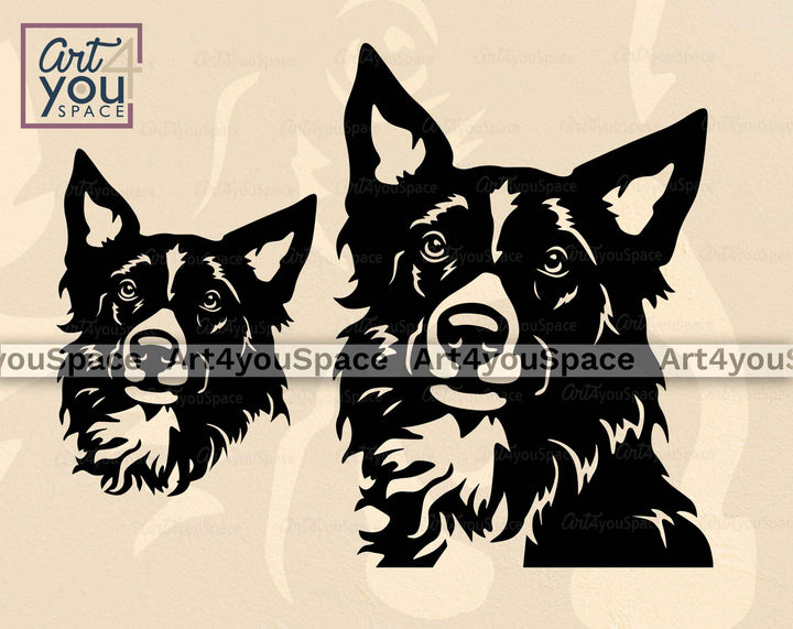 Border Collie Face SVG
