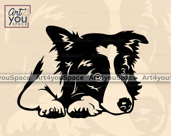 Border Collie Laser Cut Vector