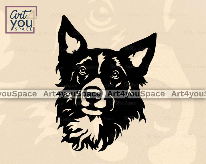 Border Collie dog laser cut vector