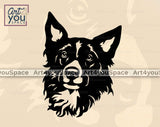 Border Collie dog laser cut vector