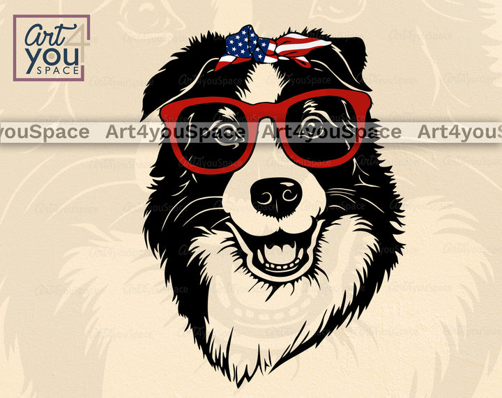 border_collie_american_flag_svg