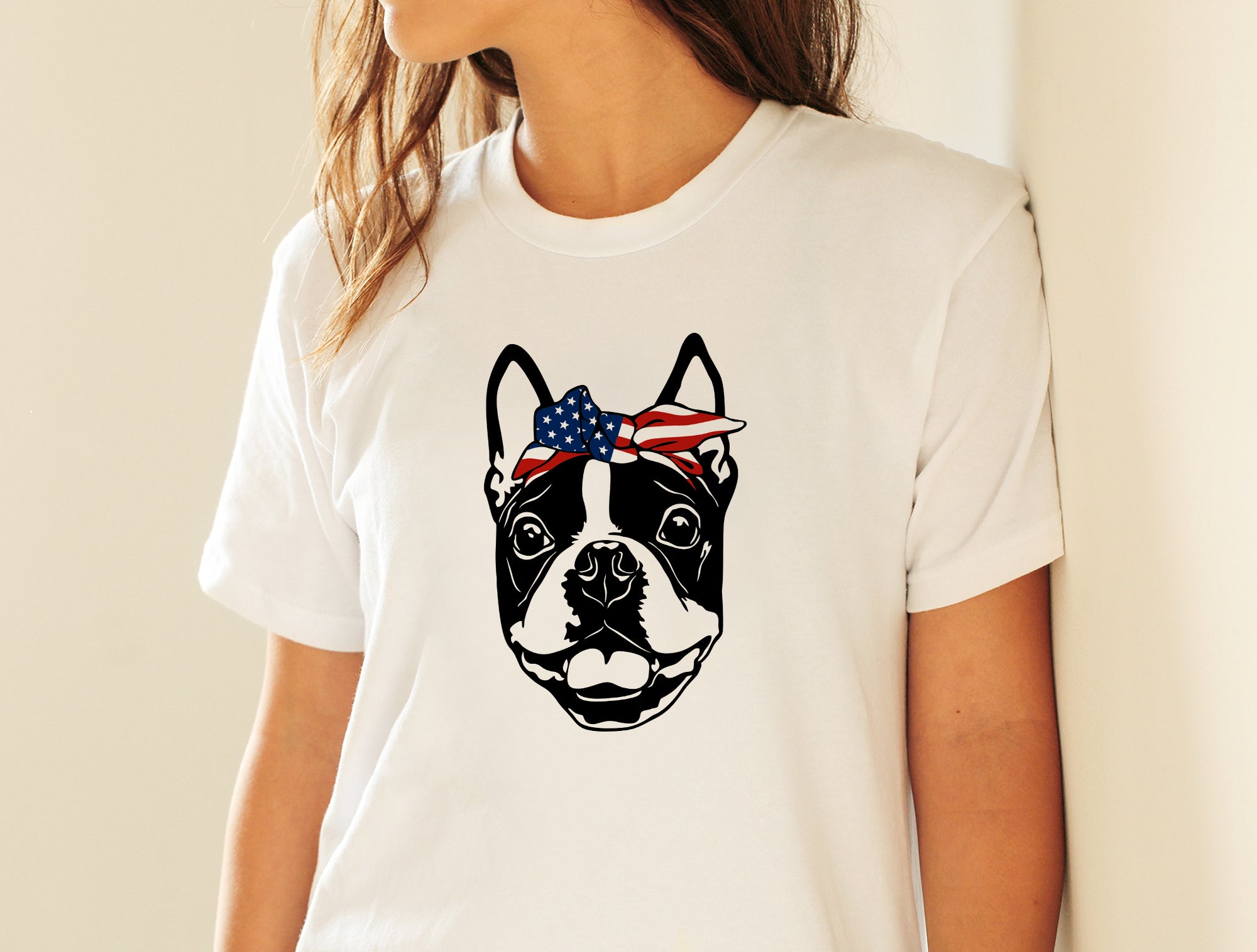 Letter C Monogram Boston Terrier Dogs T-Shirt by Lucie Dumas - Pixels