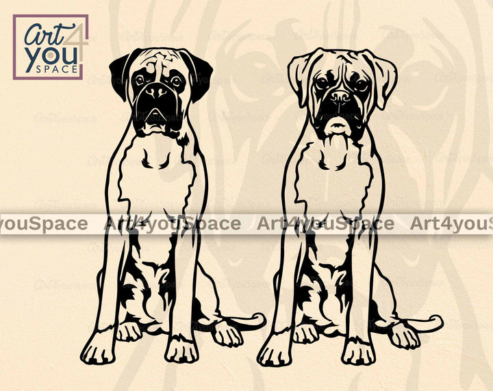 Boxer dog svg