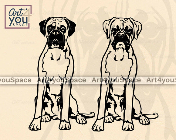 Boxer dog svg