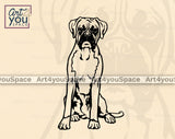 boxer sitting svg file