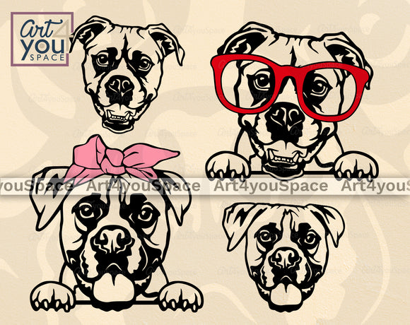 boxer dog svg