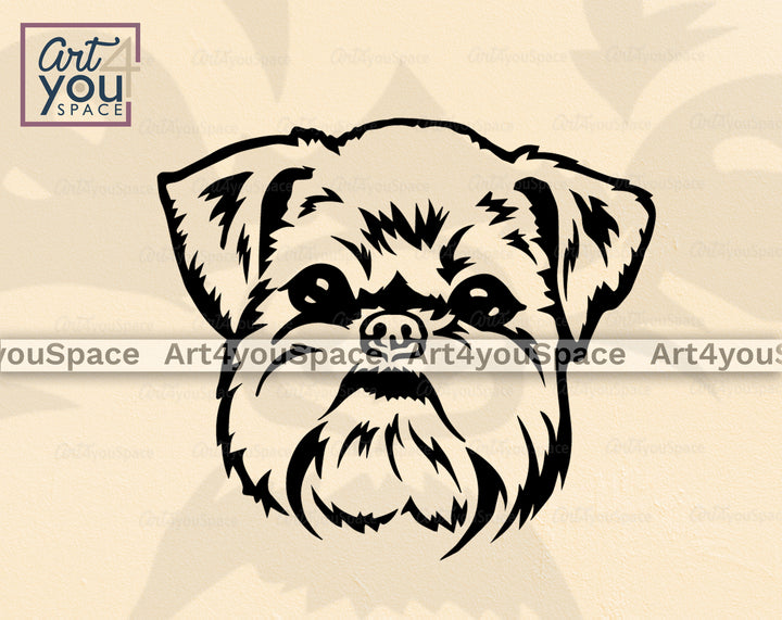 Brussels Griffon face svg file