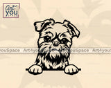 Brussels Griffon peeking svg