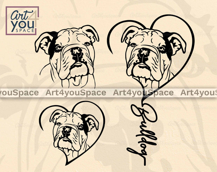 english bulldog svg