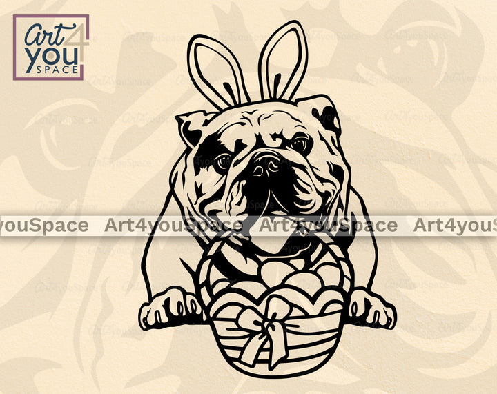 English Bbulldog Easter PNG