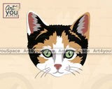 calico cat face svg
