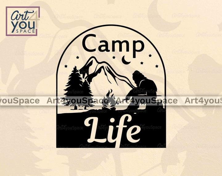 camp life vector sign