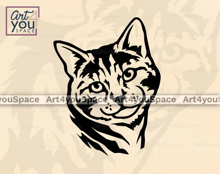 Tabby Cat portrait vector Graphics
