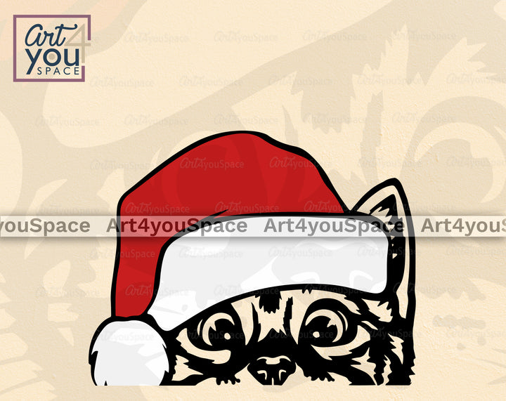 Christmas Cat DXF