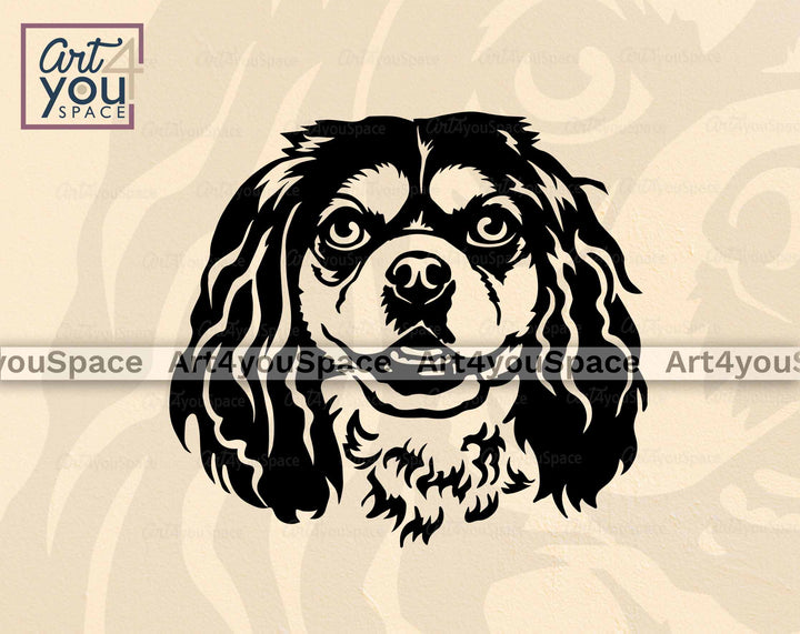 cavalier dog head svg
