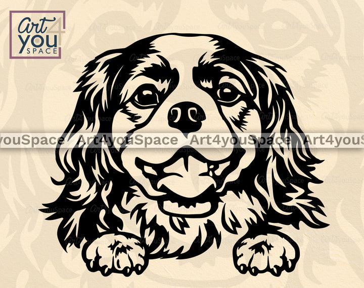 Cavalier King peeking svg