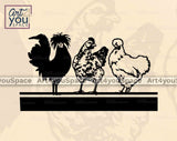 polish silkie chickens standing on a fence vector image