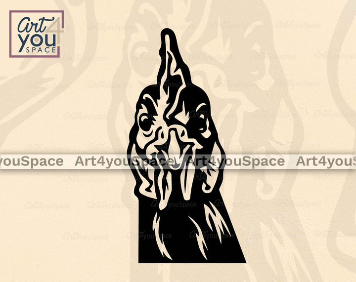 Funny Duck Chicken Turkey Head SVG