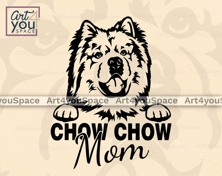 chow chow mom svg