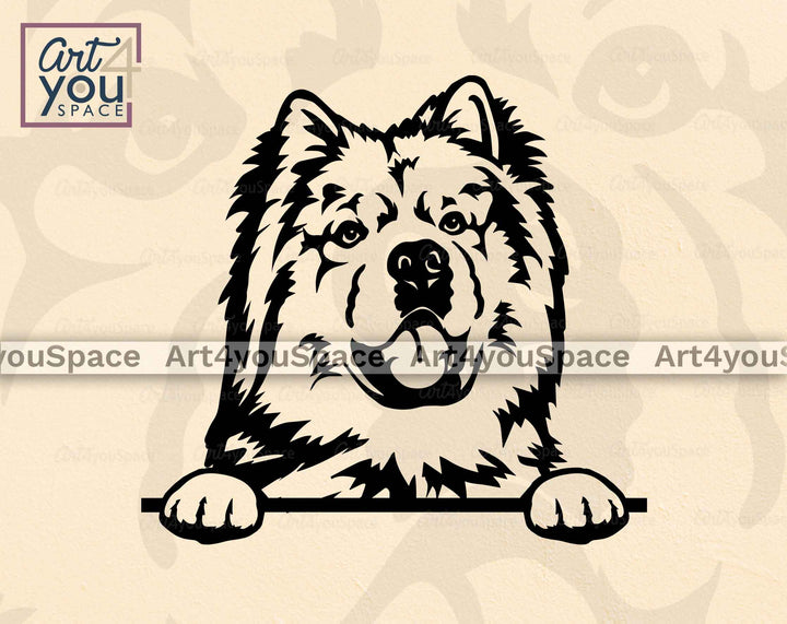 chow chow peeking svg file