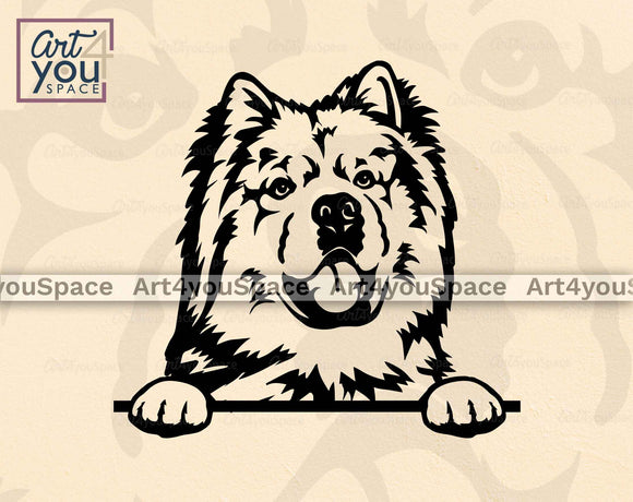 chow chow peeking svg file