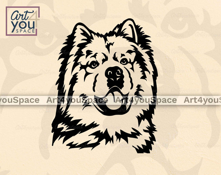 Chow Chow portrait vector