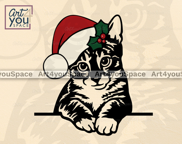 Christmas Cat Vector