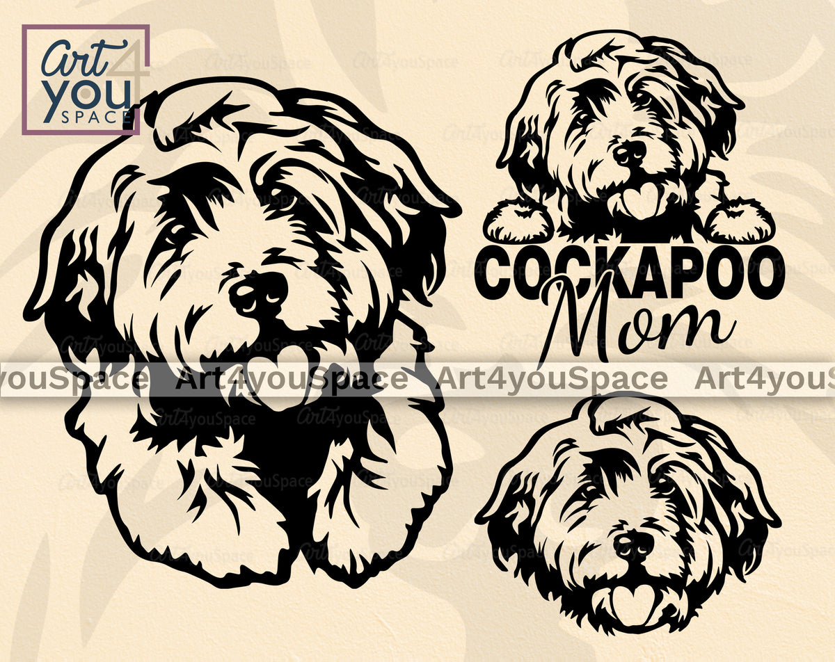 Buy Cute Cockapoo Dog SVG, DXF, PNG – Art4youSpace