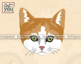 yellow and white cat face svg
