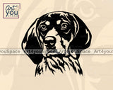 coonhound dog face vector