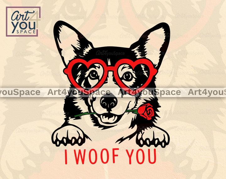 Corgi Valentine PNG