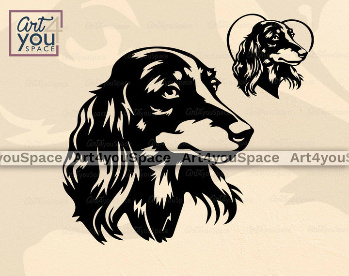 Long Haired Dachshund SVG