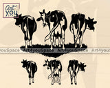 Dairy cows back view svg files
