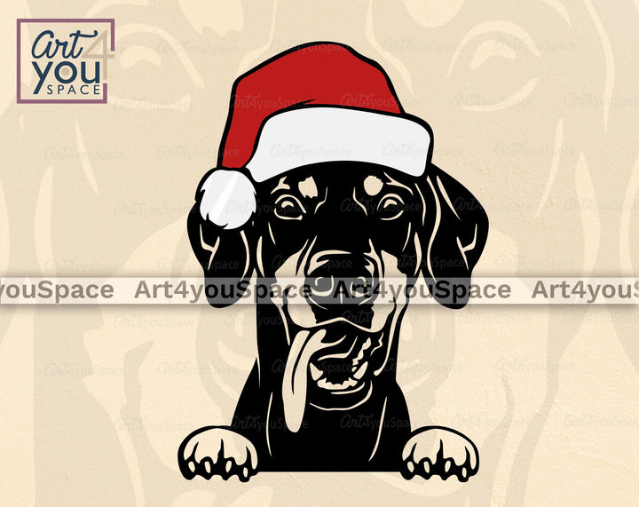 doberman christmas svg