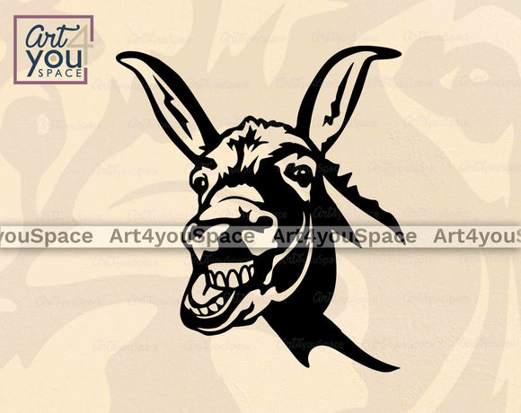 funny donkey portrait svg file