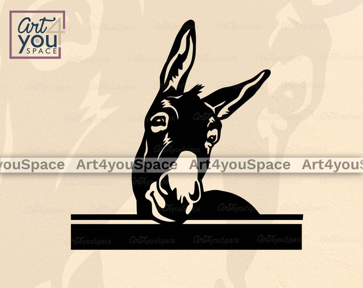  funny peeking donkey svg