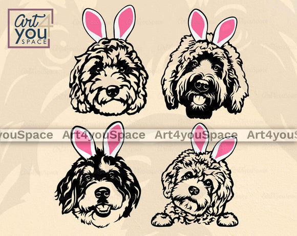doodle with bunny ears svg files cricut