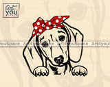 dachshund with bandana clipart