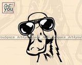 Funny Duck Chicken Turkey Head SVG PNG DXF Files Farm Animals With Bandana Sunglasses Vector Clipart Download, Cricut