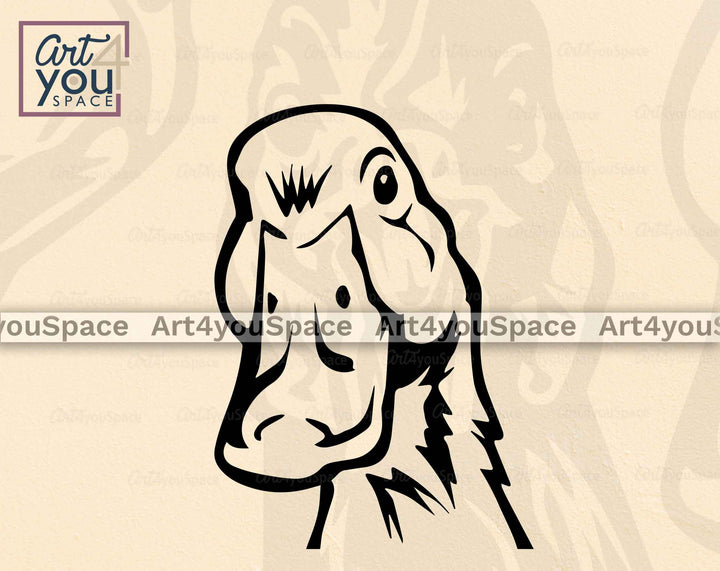 Funny Duck Chicken Turkey Head SVG