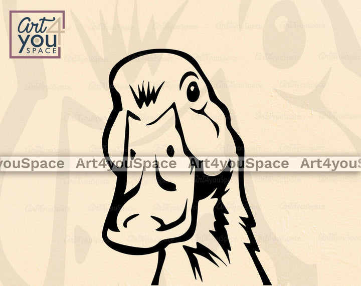 Funny Duck Chicken Turkey Head SVG