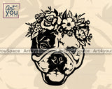 English Bulldog Flowers Art