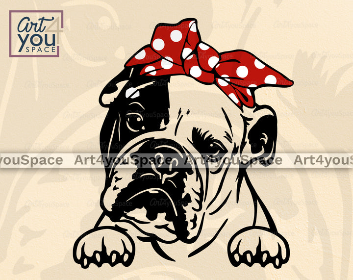 English Bulldog With Bandana PNG
