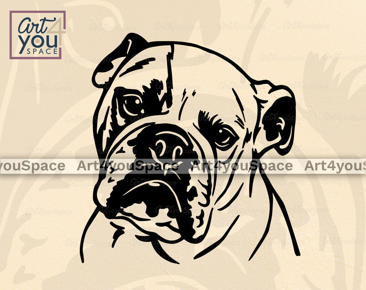 English Bulldog With Bandana DXF